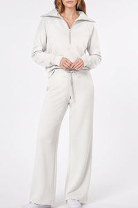 Willluxe® Chic Half-Zip Pullover & Wide-Leg Pants Set