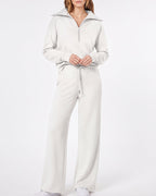 Willluxe® Chic Half-Zip Pullover & Wide-Leg Pants Set