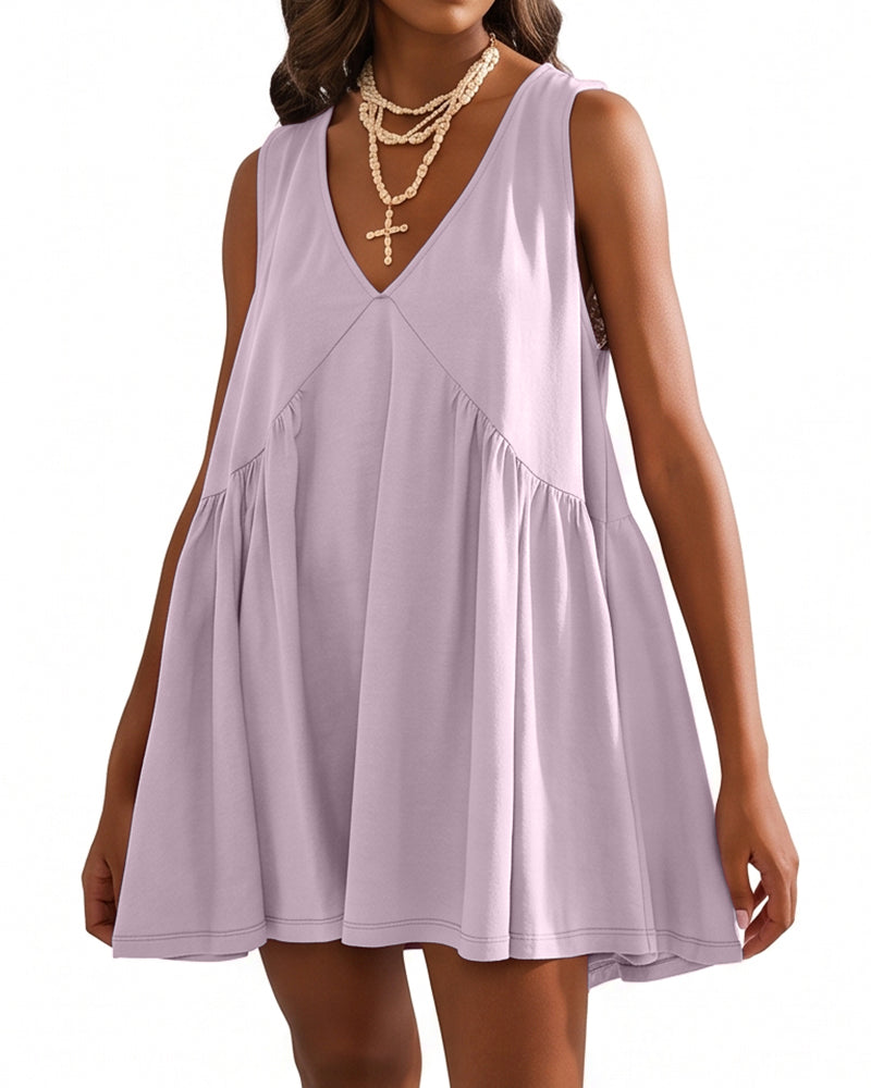 Willluxe® V-Neck Flowy Mini Sundress With Pockets