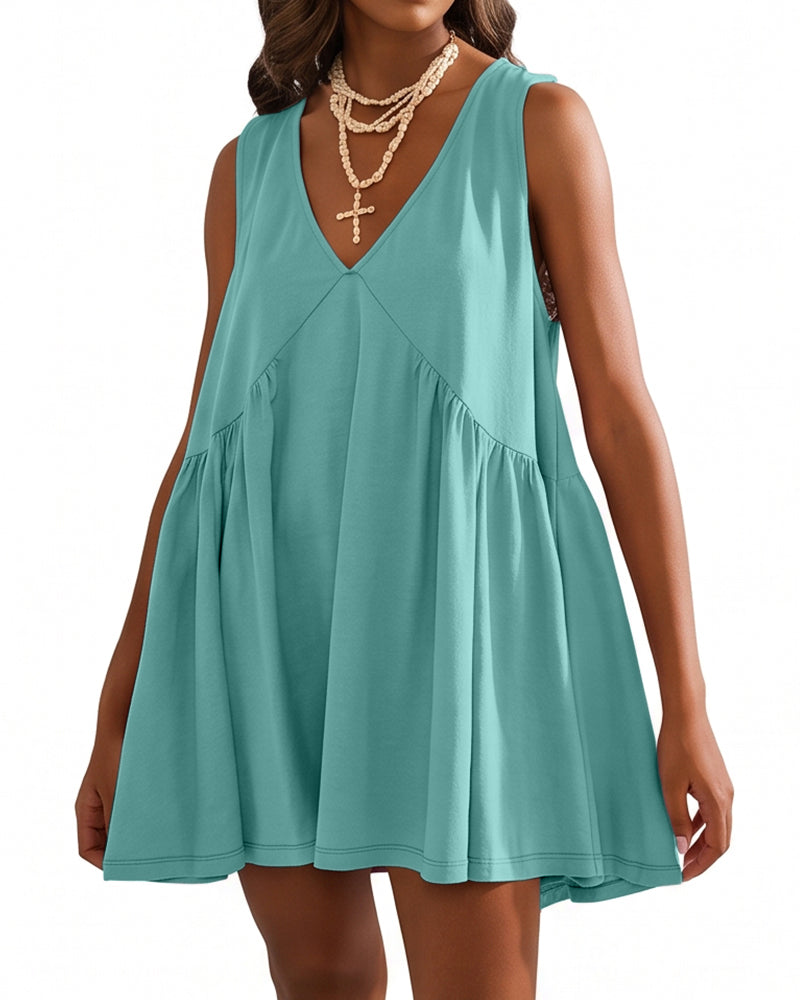 Willluxe® V-Neck Flowy Mini Sundress With Pockets