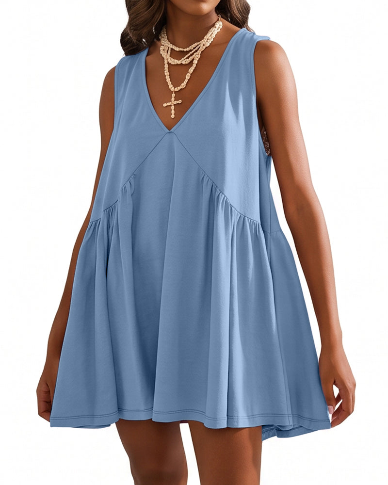 Willluxe® V-Neck Flowy Mini Sundress With Pockets
