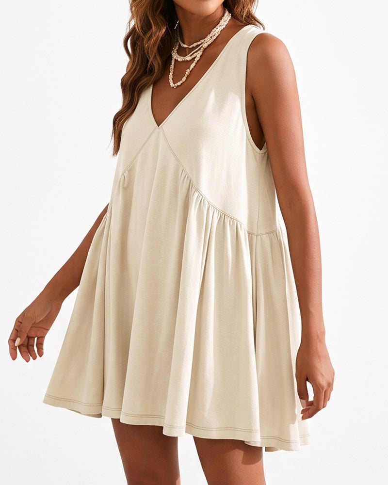 Willluxe® V-Neck Flowy Mini Sundress With Pockets
