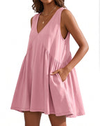 Willluxe® V-Neck Flowy Mini Sundress With Pockets