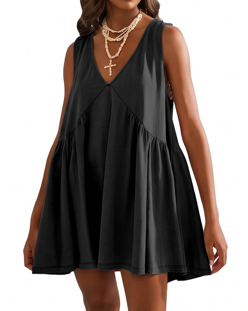 Willluxe® V-Neck Flowy Mini Sundress With Pockets