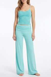 Willluxe® Striped Cami & Fold-Over Wide Leg Pants Set