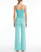 Willluxe® Striped Cami & Fold-Over Wide Leg Pants Set