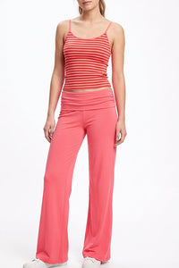 Willluxe® Striped Cami & Fold-Over Wide Leg Pants Set