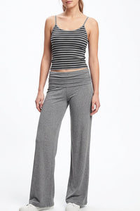 Willluxe® Striped Cami & Fold-Over Wide Leg Pants Set