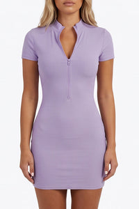 Willluxe® Zip-Front Bodycon Mini Dress