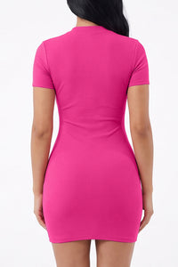 Willluxe® Zip-Front Bodycon Mini Dress