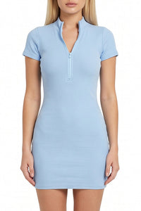 Willluxe® Zip-Front Bodycon Mini Dress