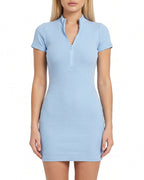 Willluxe® Zip-Front Bodycon Mini Dress