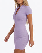 Willluxe® Zip-Front Bodycon Mini Dress