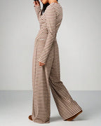 Willluxe® Button-Down Striped Knit Lounge Set