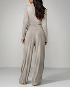 Willluxe® Button-Down Striped Knit Lounge Set