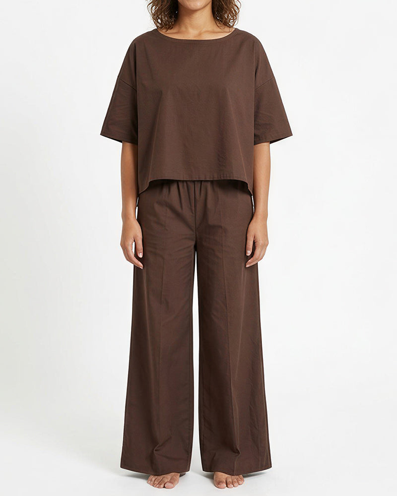 Willluxe® Relaxed Top & Wide-Leg Pants Set