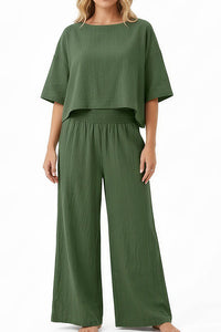 Willluxe® Relaxed Top & Wide-Leg Pants Set