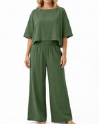 Willluxe® Relaxed Top & Wide-Leg Pants Set
