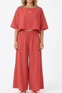 Willluxe® Relaxed Top & Wide-Leg Pants Set