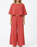 Willluxe® Relaxed Top & Wide-Leg Pants Set
