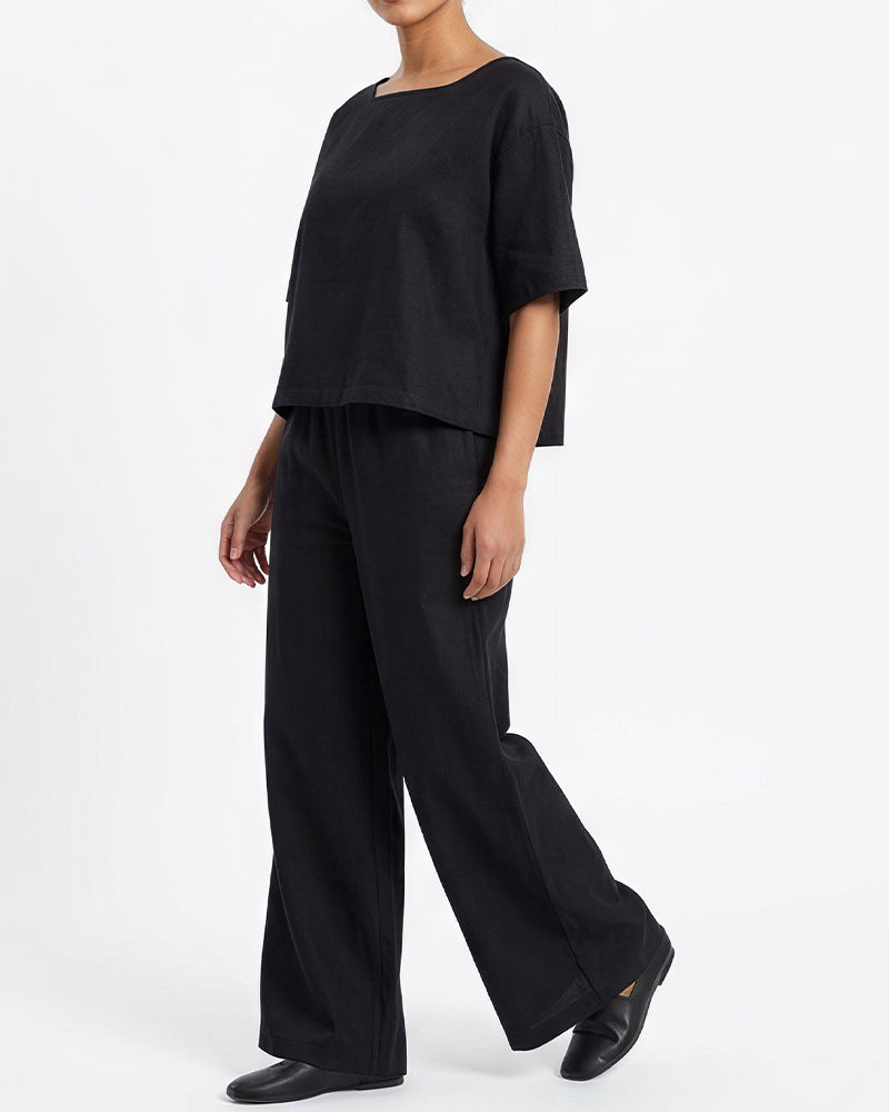 Willluxe® Relaxed Top & Wide-Leg Pants Set
