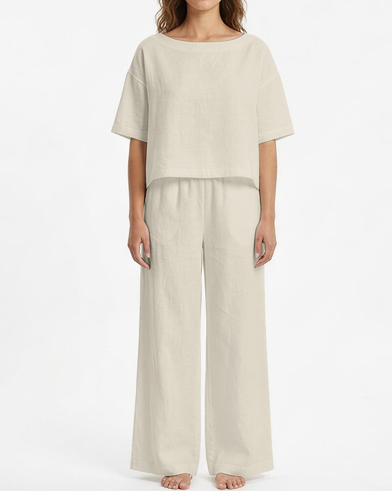Willluxe® Relaxed Top & Wide-Leg Pants Set