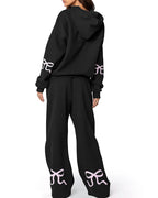 Willluxe® Bow Detail Hoodie & Sweatpants Set