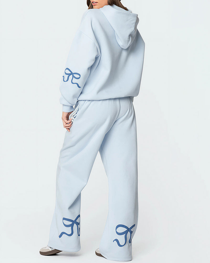 Willluxe® Bow Detail Hoodie & Sweatpants Set
