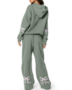 Willluxe® Bow Detail Hoodie & Sweatpants Set