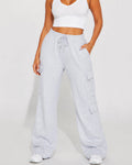 Willluxe® Relaxed Fit Cargo Sweatpants Wide Leg Trousers