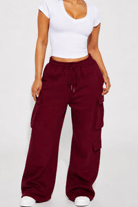 Willluxe® Relaxed Fit Cargo Sweatpants Wide Leg Trousers