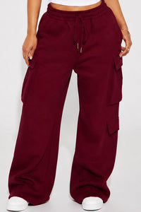 Willluxe® Relaxed Fit Cargo Sweatpants Wide Leg Trousers