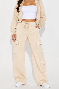 Willluxe® Relaxed Fit Cargo Sweatpants Wide Leg Trousers