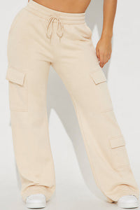 Willluxe® Relaxed Fit Cargo Sweatpants Wide Leg Trousers
