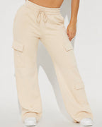 Willluxe® Relaxed Fit Cargo Sweatpants Wide Leg Trousers