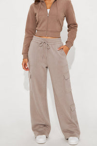 Willluxe® Relaxed Fit Cargo Sweatpants Wide Leg Trousers