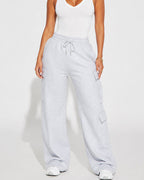 Willluxe® Relaxed Fit Cargo Sweatpants Wide Leg Trousers
