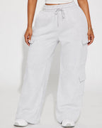 Willluxe® Relaxed Fit Cargo Sweatpants Wide Leg Trousers