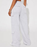 Willluxe® Relaxed Fit Cargo Sweatpants Wide Leg Trousers