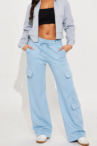 Willluxe® Relaxed Fit Cargo Sweatpants Wide Leg Trousers