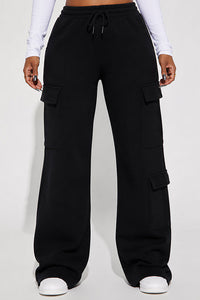 Willluxe® Relaxed Fit Cargo Sweatpants Wide Leg Trousers