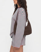 Willluxe® Striped Long Sleeve Top & Shorts Set