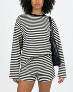 Willluxe® Striped Long Sleeve Top & Shorts Set
