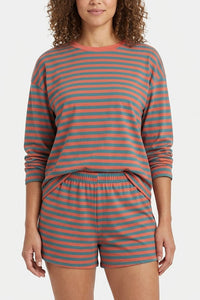 Willluxe® Striped Long Sleeve Top & Shorts Set