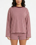 Willluxe® Striped Long Sleeve Top & Shorts Set