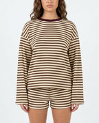 Willluxe® Striped Long Sleeve Top & Shorts Set