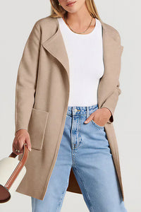 Willluxe® Open Front Lapel Cardigan