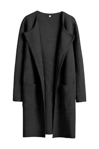 Willluxe® Open Front Lapel Cardigan