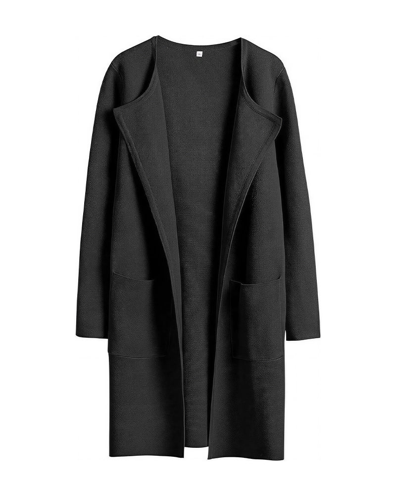 Willluxe® Open Front Lapel Cardigan
