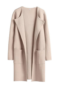 Willluxe® Open Front Lapel Cardigan